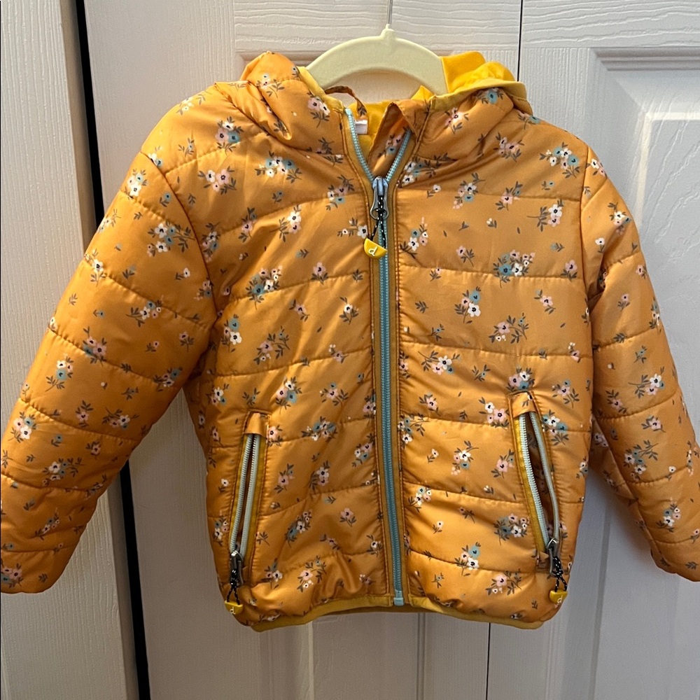 Deux par Deux Gold Floral Puffer Jacket
